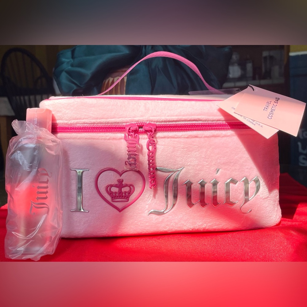 Juicy Couture Pink Cosmetic Case with Glossy Finish